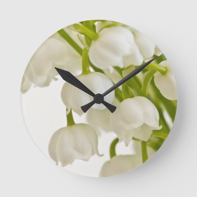 White Lilies Round Clock (Front)