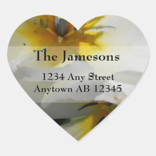 White Lilies Wedding Return Address Label