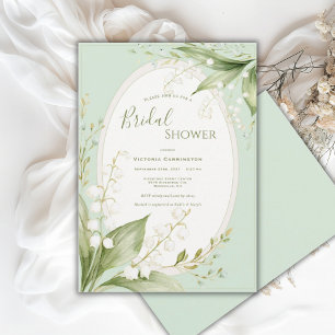 White Lillies of the Valley Whimsical Bridal Invitation