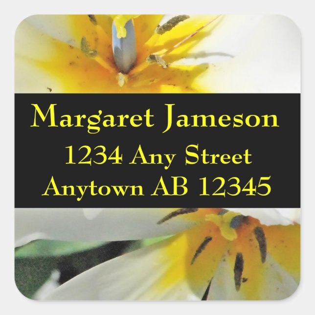 White Lillies Wedding Return Address Label (Front)