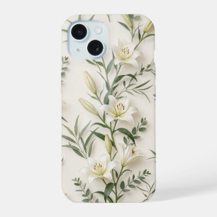 White Lily Botanical Floral Phone Case