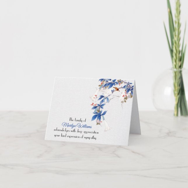 White Lily Branch Sympathy Thank You (Front)