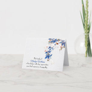 White Lily Branch Sympathy Thank You Card