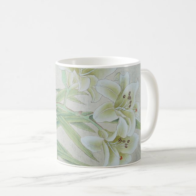 White Lily Coffee Mug (Front Right)