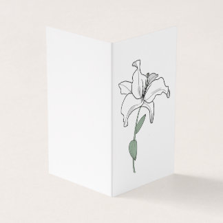 White lily condolences card