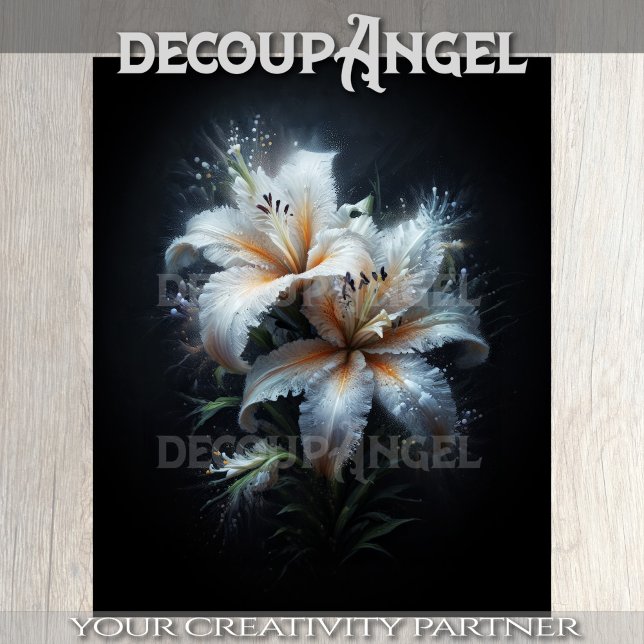 White Lily Duo Decoupage Tissue Paper (Creator Uploaded)