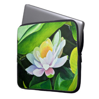 White Lily Floral Laptop Sleeve