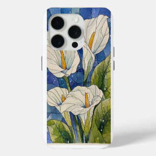 White Lily Floral Vintage Art iPhone 15 Pro Case
