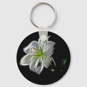 White lily flower nature beauty key ring
