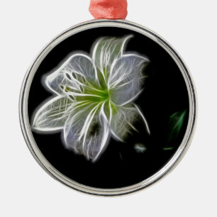 White lily flower nature beauty metal ornament