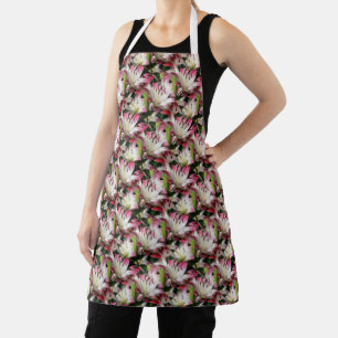White Lily Flower Nature Pattern  Apron