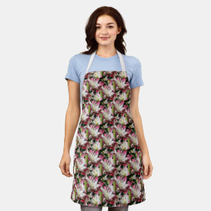 White Lily Flower Nature Pattern  Apron