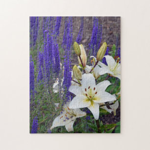 White lily flower puzzle