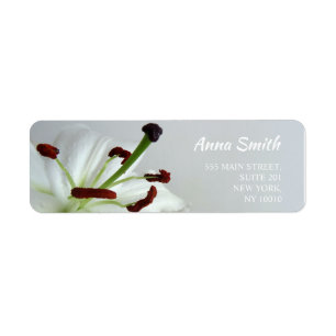 White Lily. Flower. Return Address Label