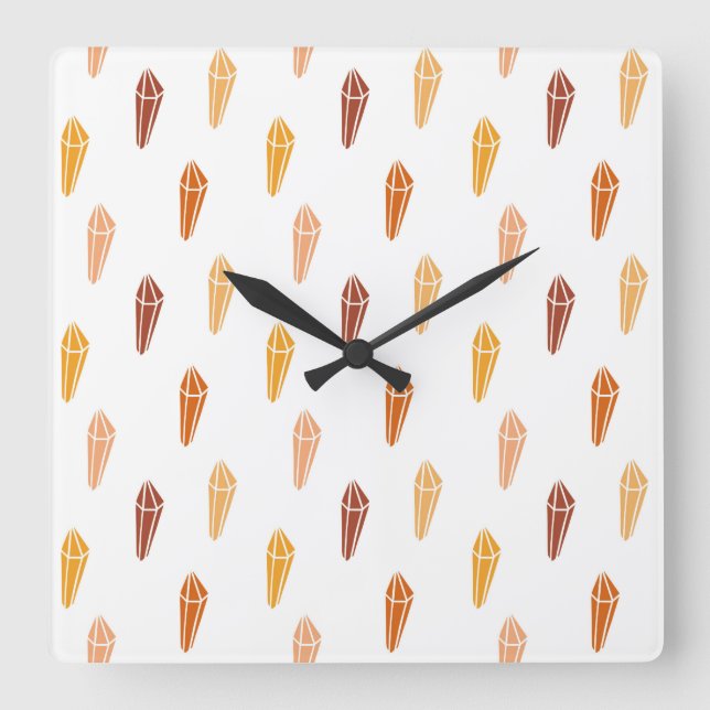 White Lily Flower Square Wall Clock (Front)