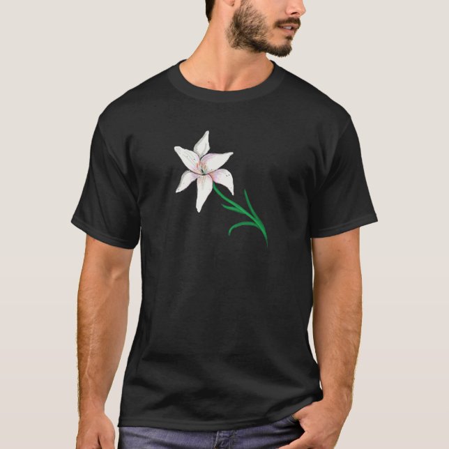 White Lily Flower  T-Shirt (Front)