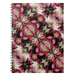 White Lily Flowers Abstract Art Notebook