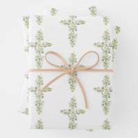 White Lily Flowers Floral Cross Religious Baptism
