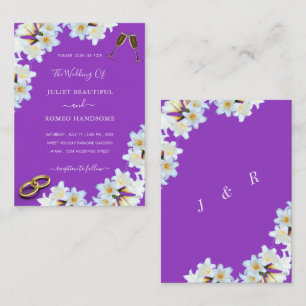 White Lily Flowers Wedding Invitation Example