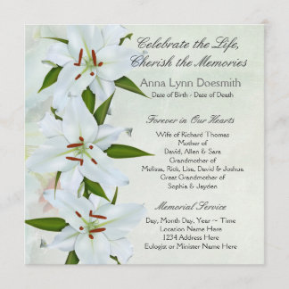 White Lily Funeral Announcements