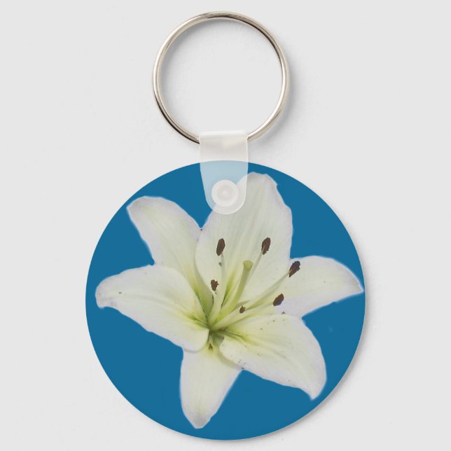 White Lily Key Ring (Front)