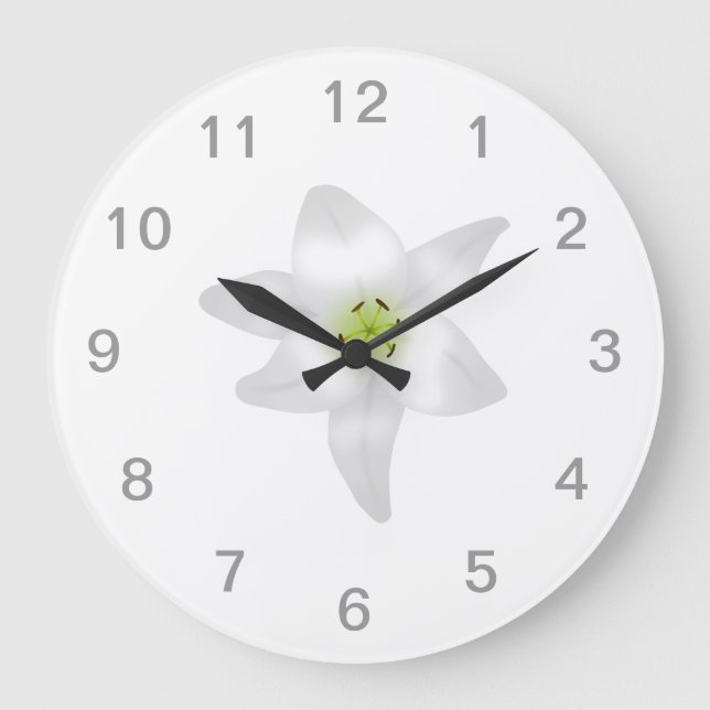 White Lily. Large Clock (Front)