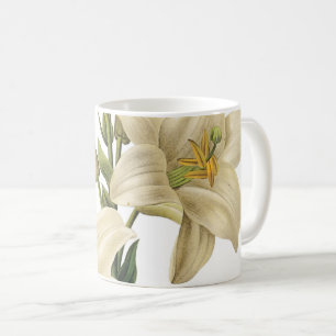 white lily(Lilium candidum) by Redouté Coffee Mug
