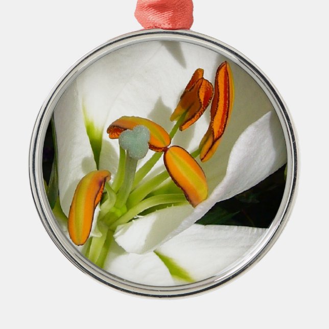 White Lily Metal Tree Decoration (Front)