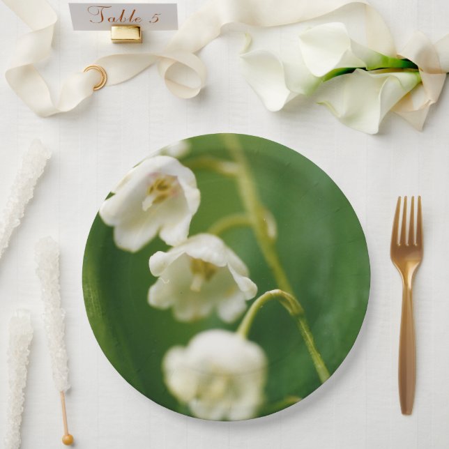 White Lily of the valley (Convallaria majalis)  Paper Plate (Wedding)