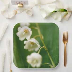 White Lily of the valley (Convallaria majalis)  Paper Plate