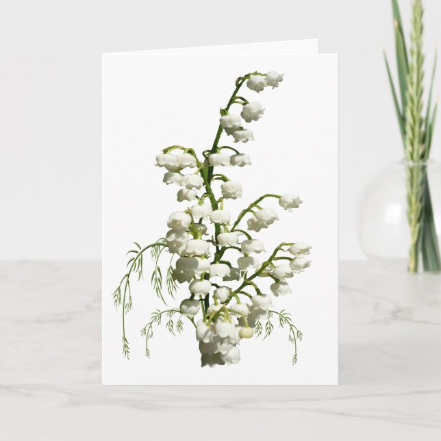 White lily of the valley flowers card (Front)