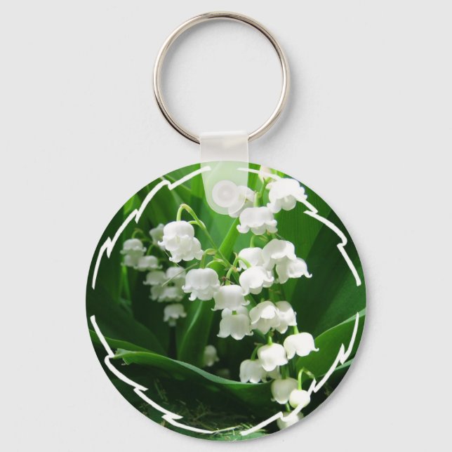 White Lily of the Valley keychain (Front)