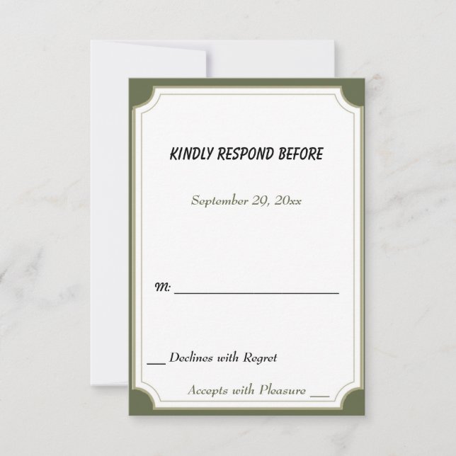 WHITE LILY OF THE VALLEY  RSVP CARD (Front)