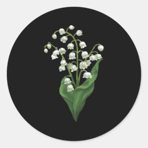 White Lily Of The Valley Spring Flower Watercolor Classic Round Sticker
