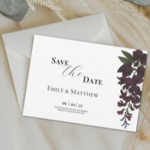 White Lily & Plum Floral Wedding Save The Date