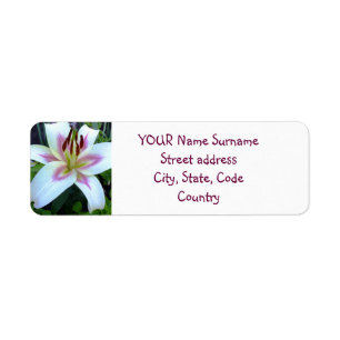 White Lily return Address Label