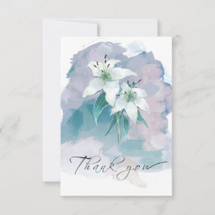 White Lily Thank You Card – Elegant Floral Design