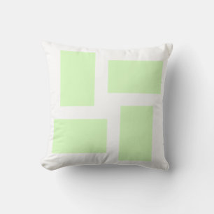 White & Lime Green Pastel Abstract Design Cushion
