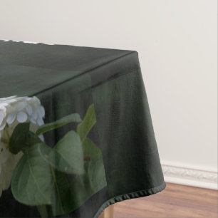 White Lime Hydrangea Floral Tablecloth