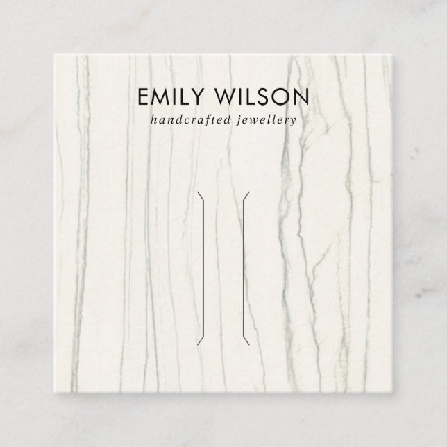 WHITE LINE MARBLE TEXTURE HAIR CLIP DISPLY CARD (Front)