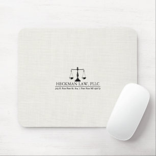 White Line Texture Justice Logo Mouse Pad
