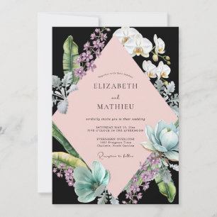 White Linen Minimalist Eucalyptus Wedding Invitation