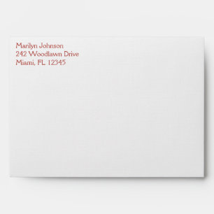 White Linen Return Address Envelope A7
