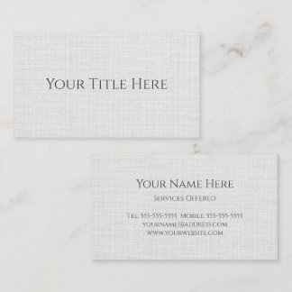 White Linen Simple Modern Classic Business Card