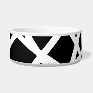 White Lines And Irregular Black Shapes Abstract