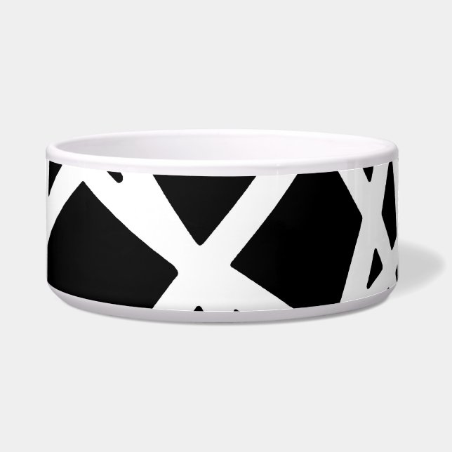 White Lines And Irregular Black Shapes Abstract (Front)