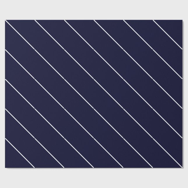 White Lines Black Rock Deep Blue Classical Unique Wrapping Paper (Flat)