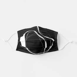 White lines on black cloth face mask