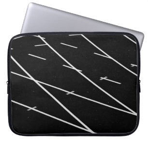 White lines on track field laptop sleeve