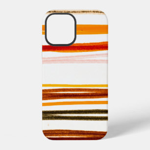 White Lines Pattern. Geometric Stripes Ink Drawing iPhone 12 Case